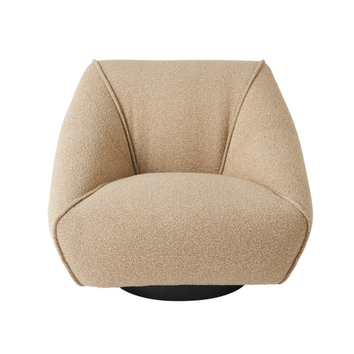 Fauteuil pivotant couleur lin HENRY