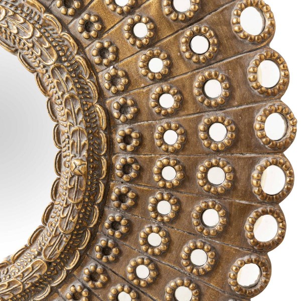 Miroir ovale en résine effet or vieilli VISHNU