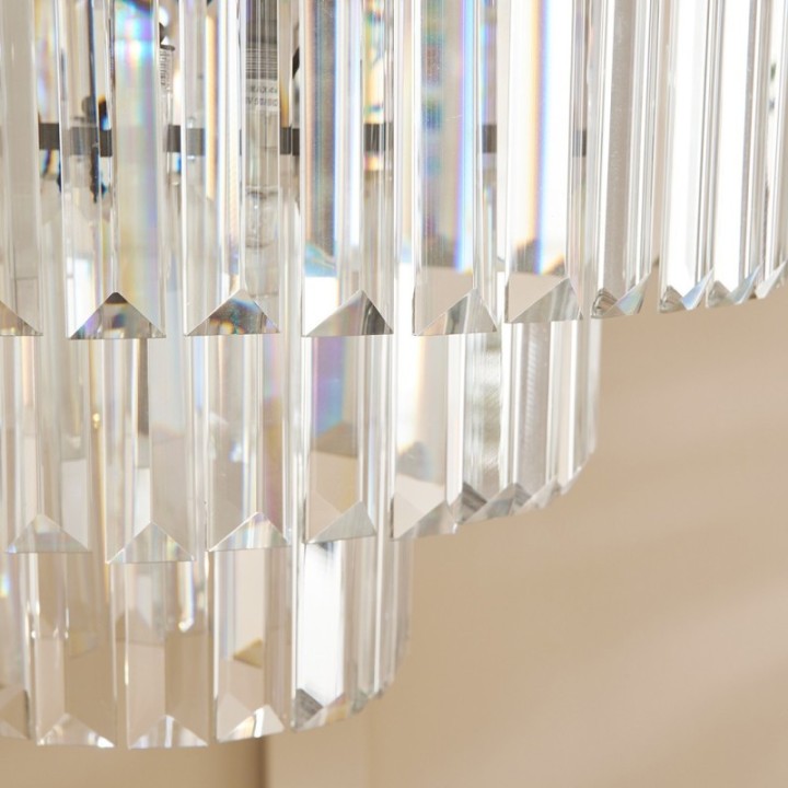 Fulgurant chandelier in grey metal