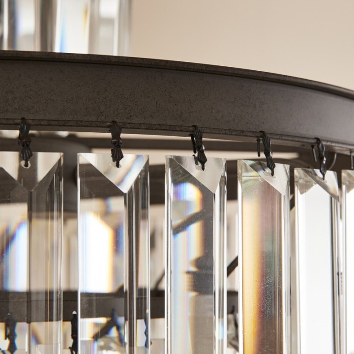 Fulgurant chandelier in grey metal