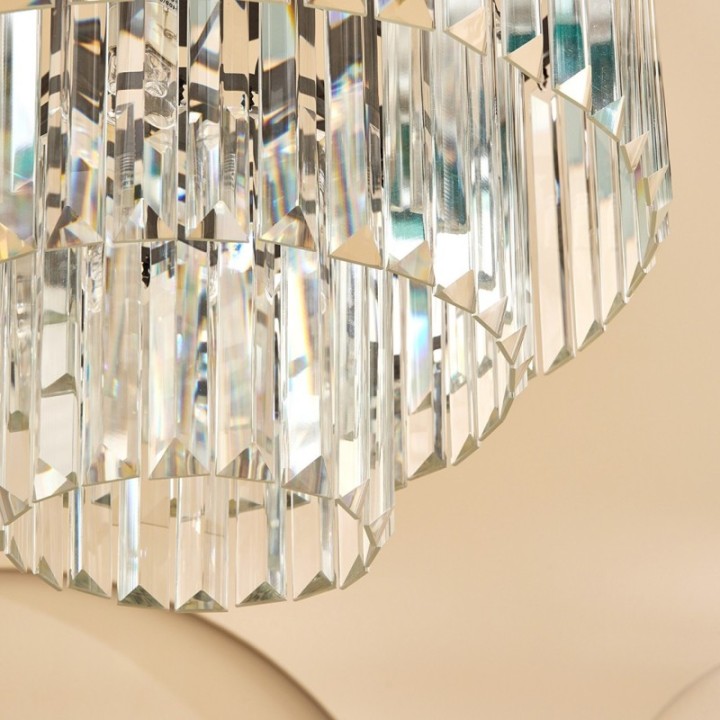 Lustre esprit années 50,  avec pampilles en verre