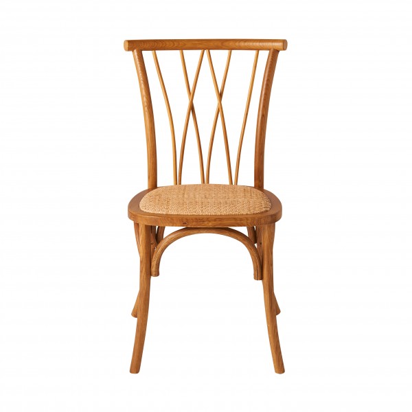Lot de 2 chaises en chêne assise rotin ADELE