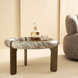 Prosper small marble and metal coffee table