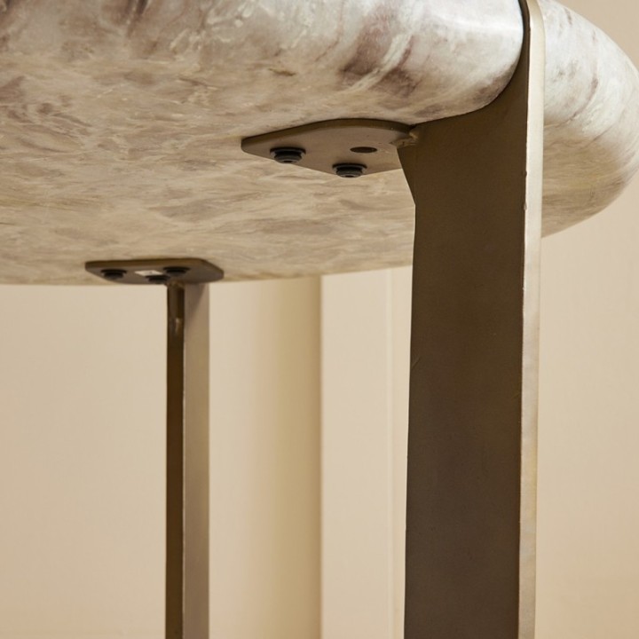 Prosper small marble and metal coffee table