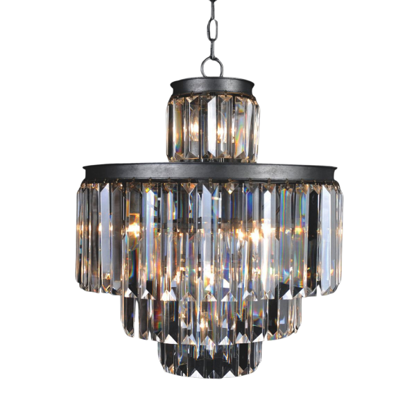 Lustre en métal gris FULGURANT
