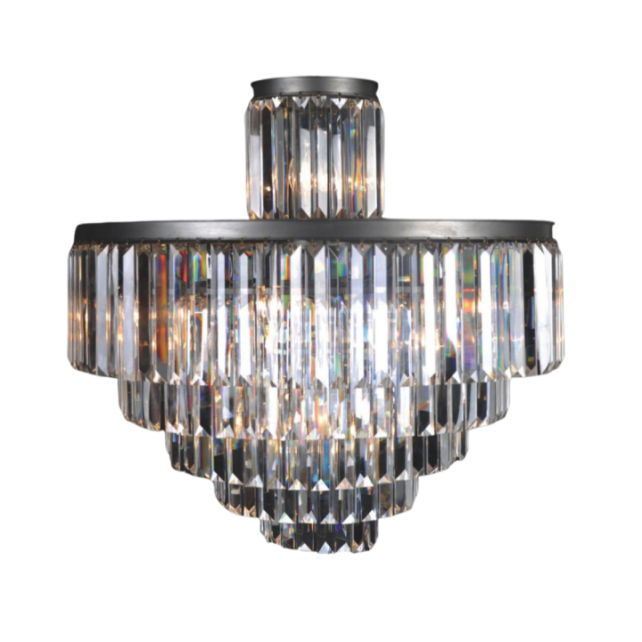 Fulgurant chandelier in grey metal