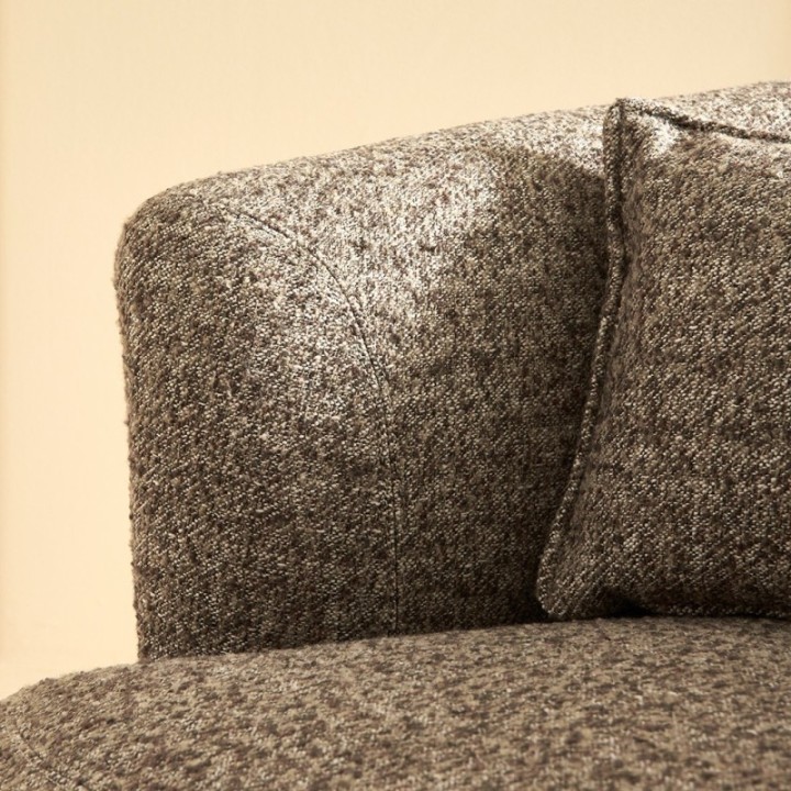 Brown Fabric Swivel Armchair REGIS
