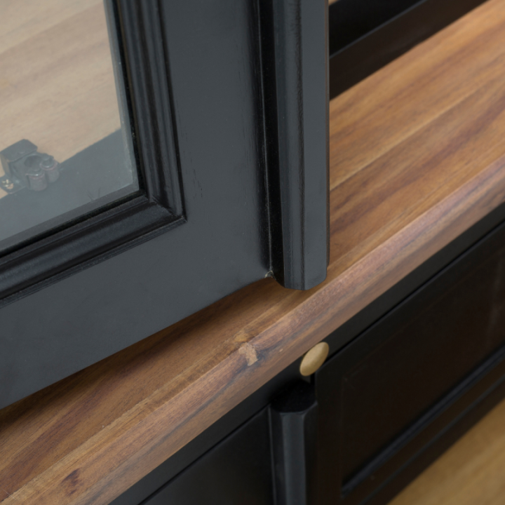 Fontainebleau large solid acacia two-part cabinet