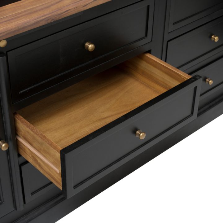 Fontainebleau large solid acacia two-part cabinet