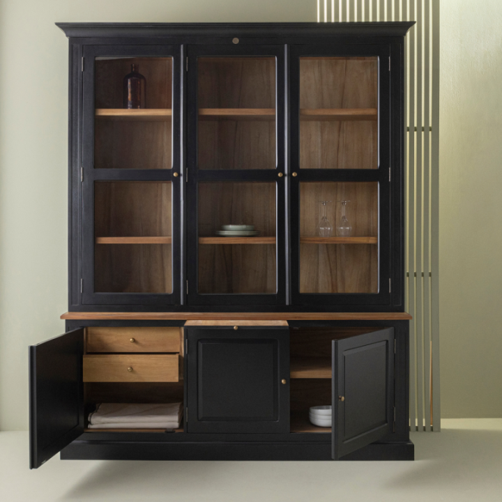 Fontainebleau solid acacia two-part cabinet