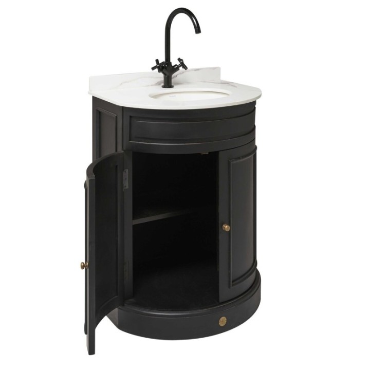 Black Hausmann mini washbasin cabinet