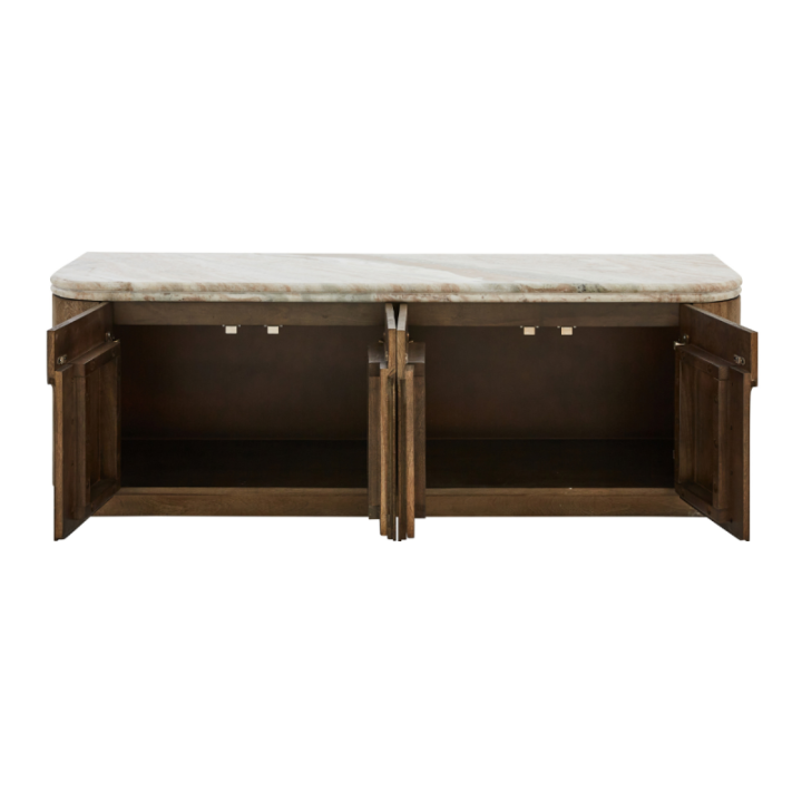 BUREN mango wood and marble TV unit