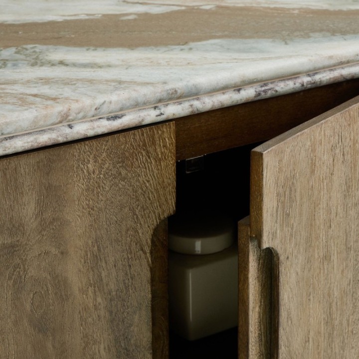BUREN solid wood and marble sideboard