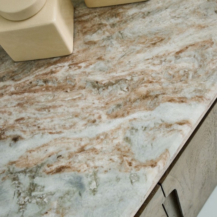 BUREN solid wood and marble sideboard