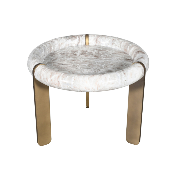 Prosper small marble and metal coffee table