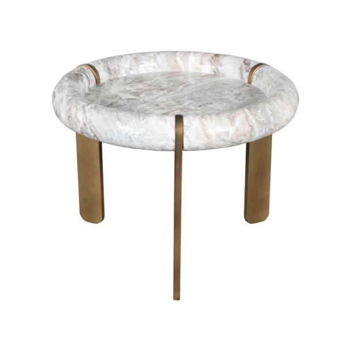 Petite table basse en marbre et métal PROSPER