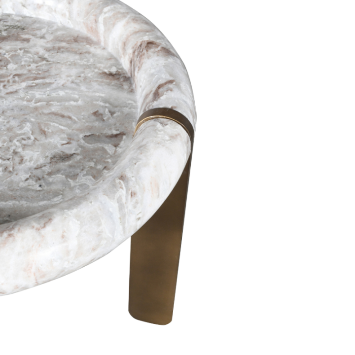 Petite table basse en marbre et métal PROSPER