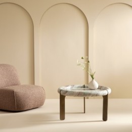 Grande table basse en marbre et métal PROSPER