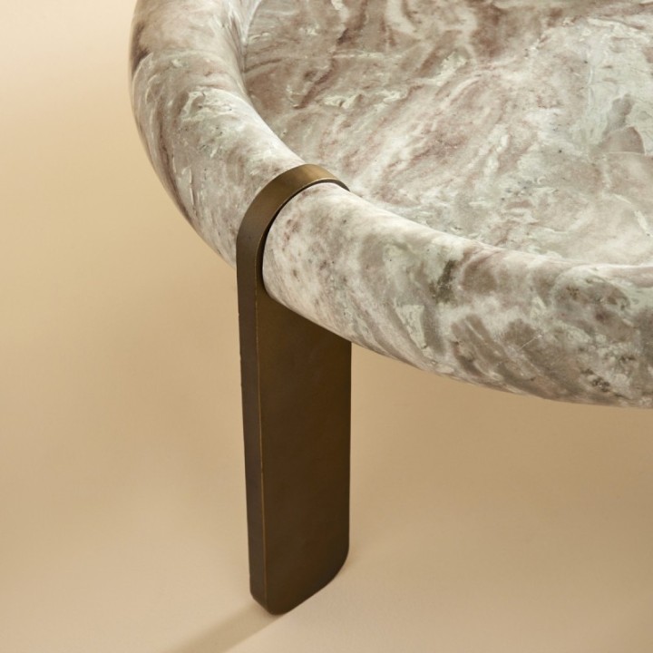 Prosper large marble and metal coffee table