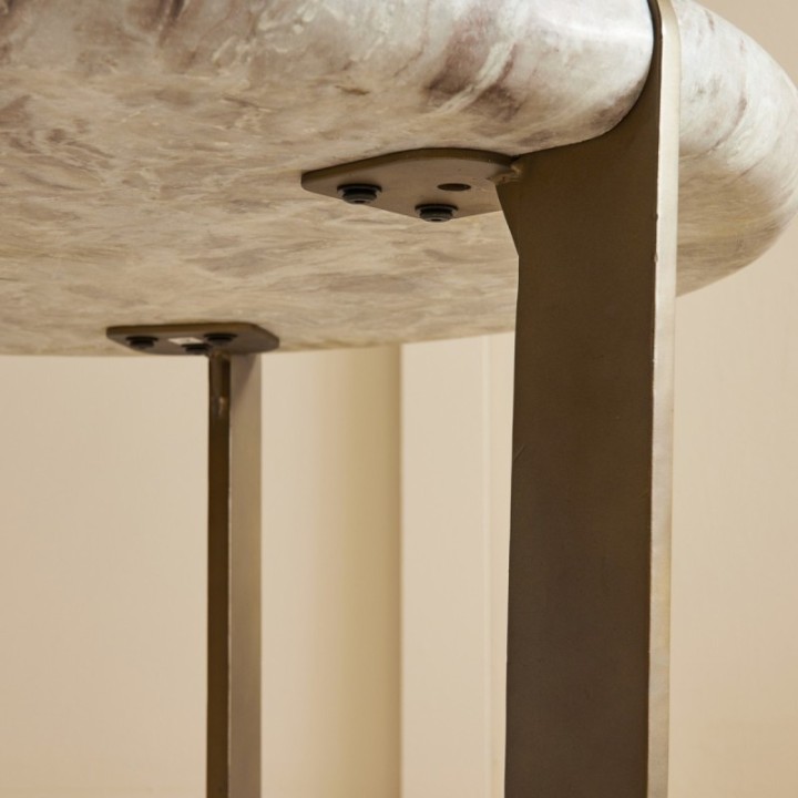 Prosper large marble and metal coffee table