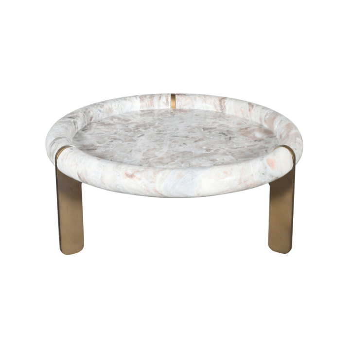 Grande table basse en marbre et métal PROSPER