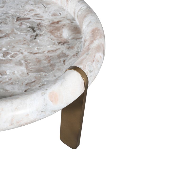 Grande table basse en marbre et métal PROSPER
