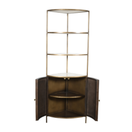 Etagère d'angle en manguier et marbre BUREN