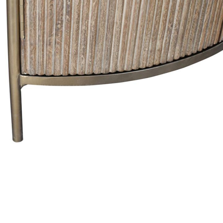 BUREN mango wood and marble corner shelf