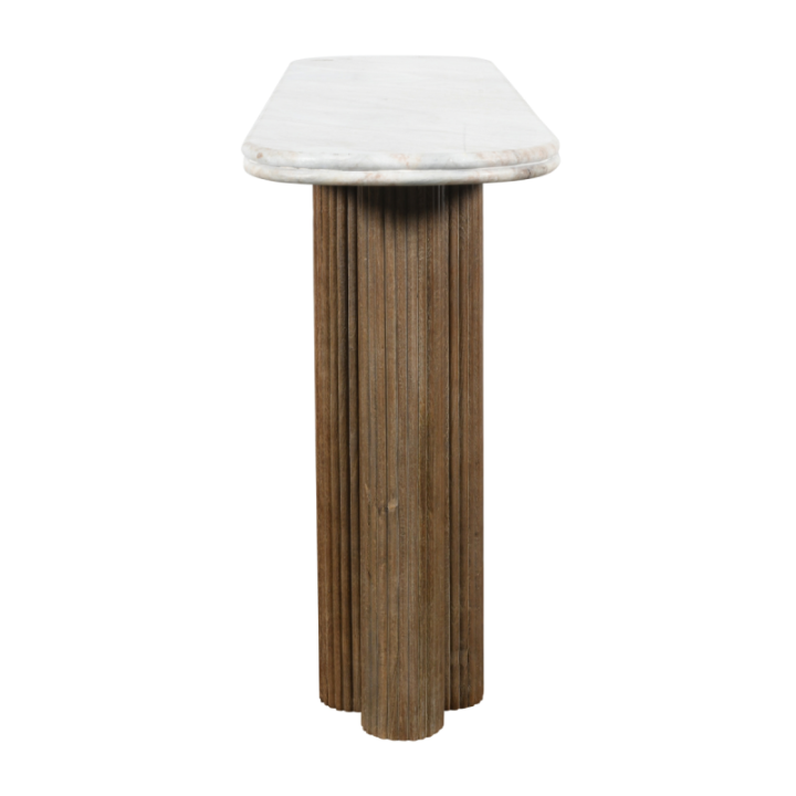 Buren solid wood and marble console table