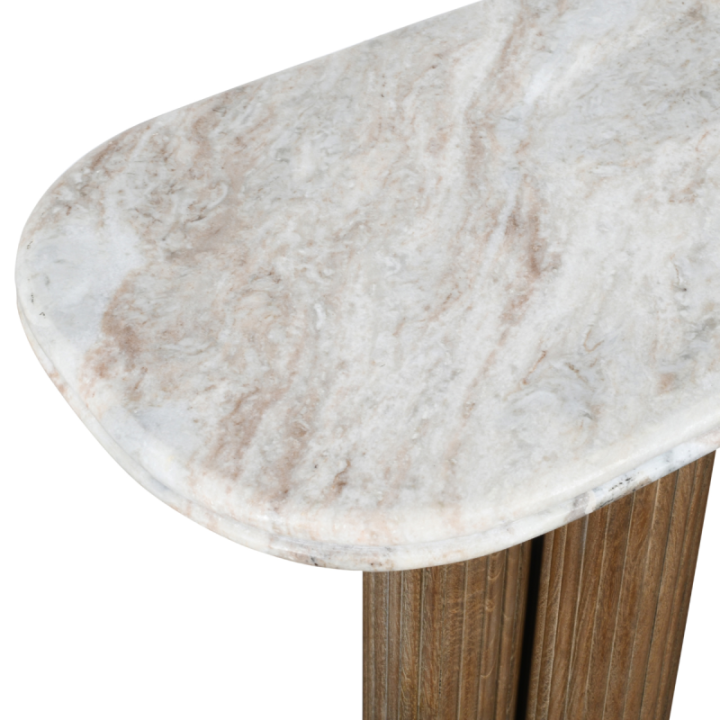 Buren solid wood and marble console table