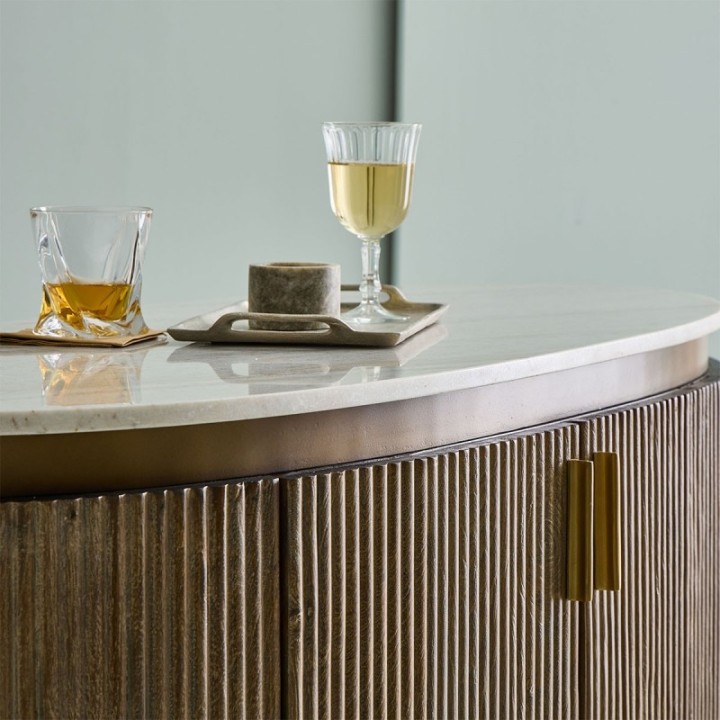 Buren mango wood and marble counter