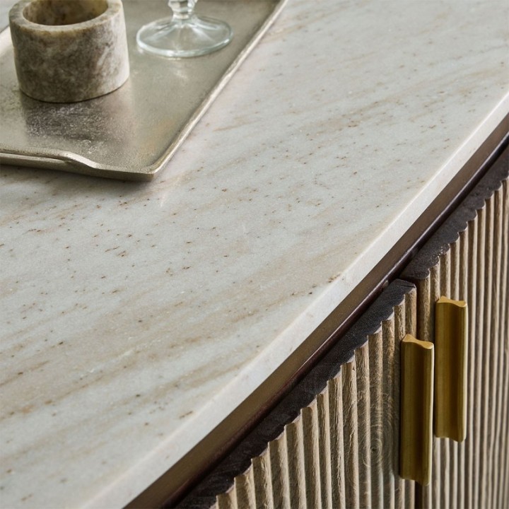 Buren mango wood and marble counter