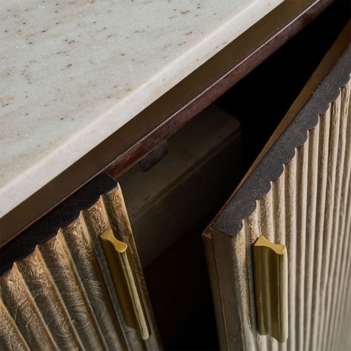 Buren mango wood and marble counter