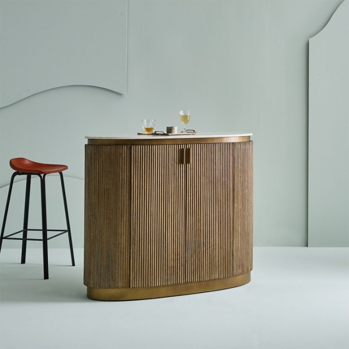 Buren mango wood and marble counter