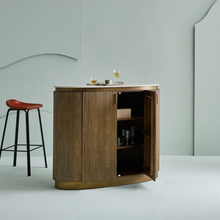 Buren mango wood and marble counter