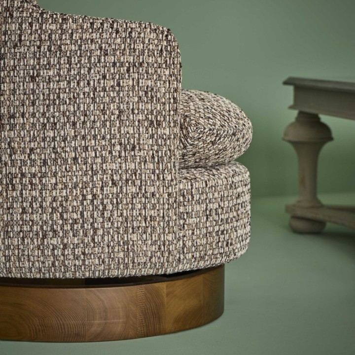 Sinclair tweed swivel armchair