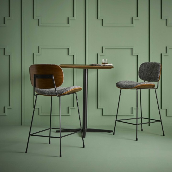 Olympia grey fabric counter chair