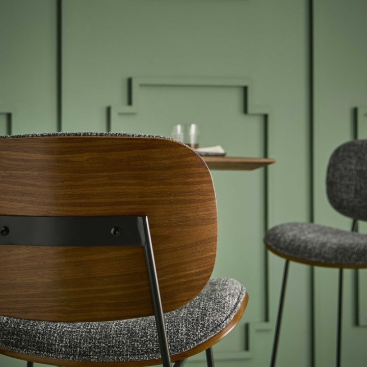 Olympia grey fabric counter chair