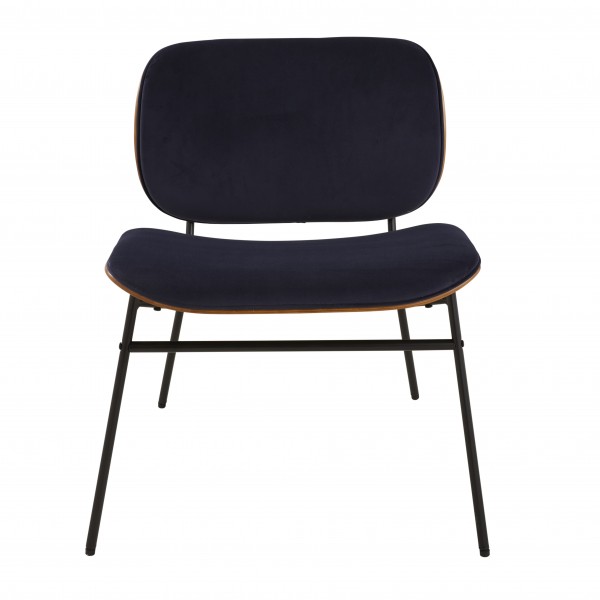 Fauteuil en velours bleu SERGE