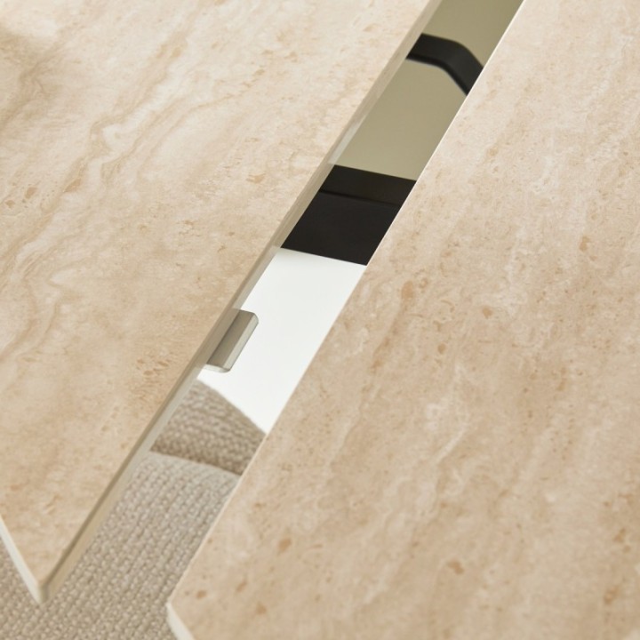 Table en céramique ronde avec allonges LUMIO