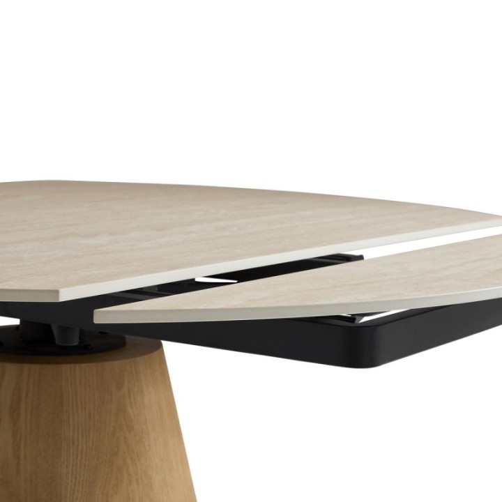 Lumio round ceramic table with extension leaves