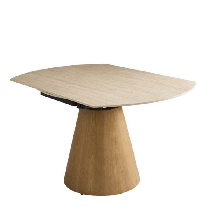 Table en céramique ronde avec allonges LUMIO