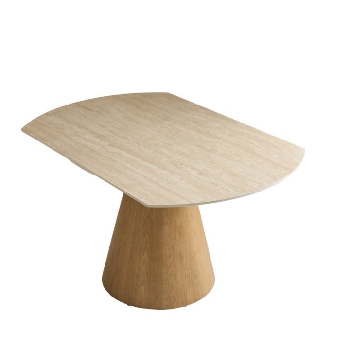 Lumio round ceramic table with extension leaves
