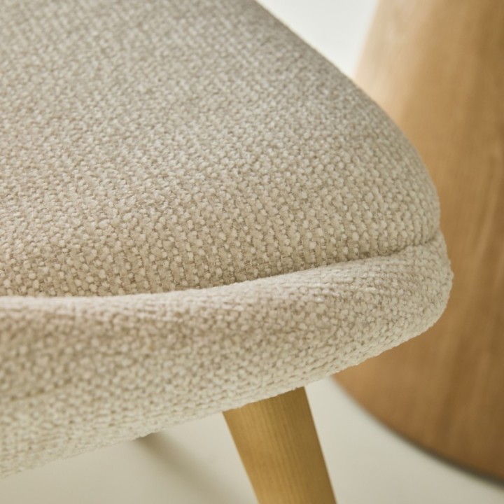 Lot de 2 chaises tapissée écrue ALBA