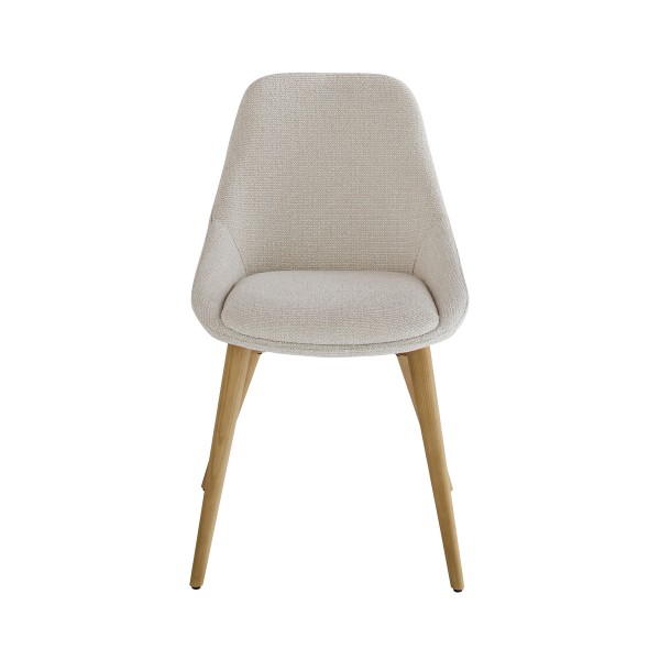 Lot de 2 chaises tapissée écrue ALBA