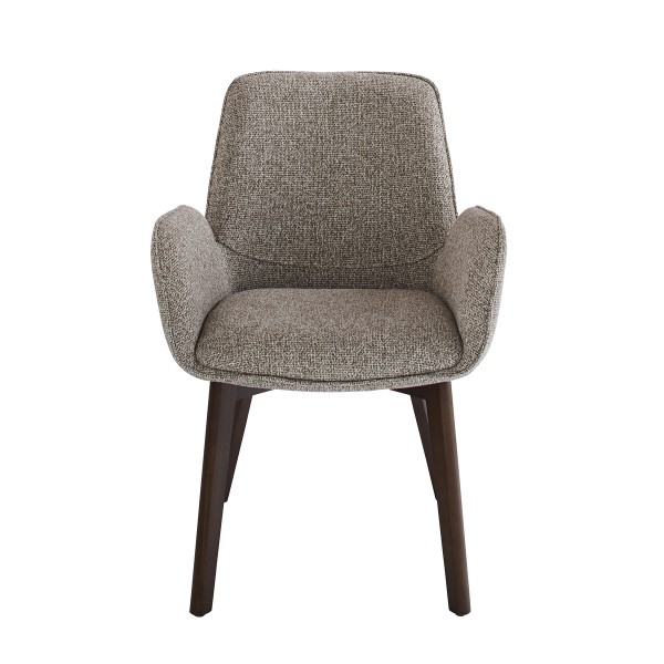Lot de 2 chaises avec accoudoirs tapissée beige KARL