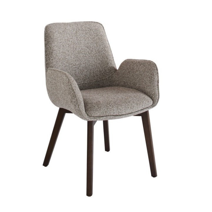 Karl set of 2 beige upholstered chairs with armrests