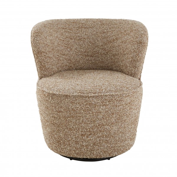 Fauteuil pivotant en tissu caramel BARNABÉ