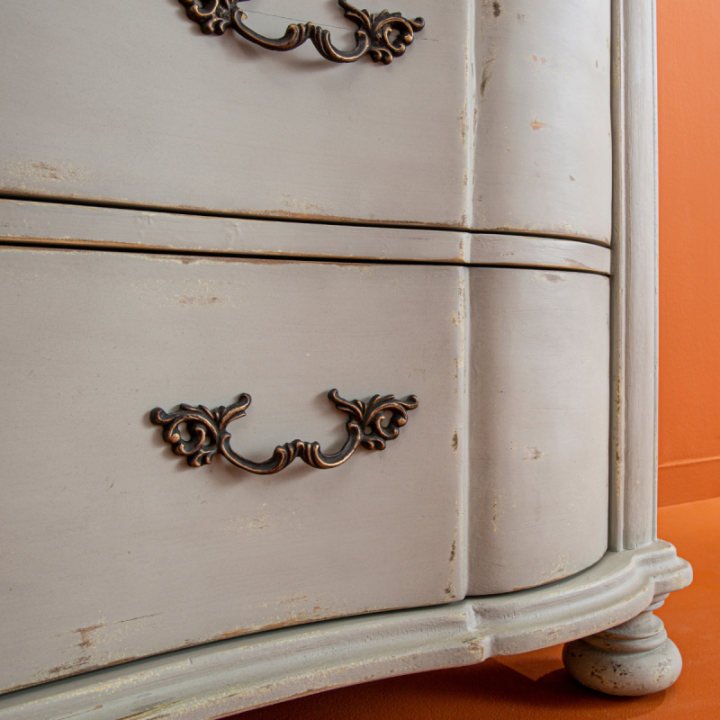 Léon chest of drawers in solid poplar and blue stone