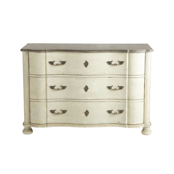 Léon chest of drawers in solid poplar and blue stone